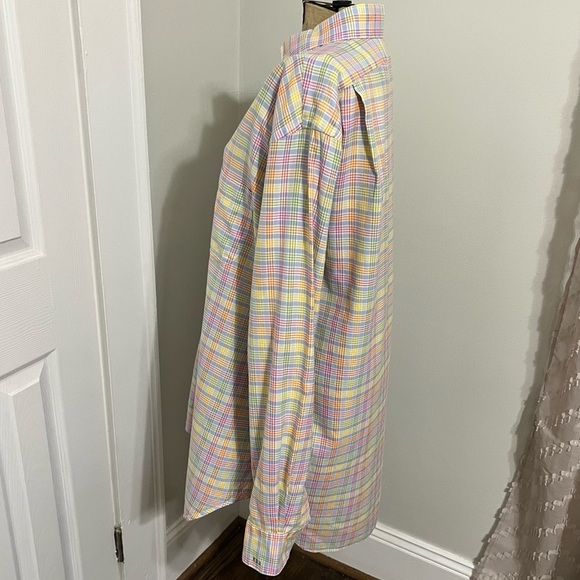 Tom James Plaid Pastels Custom Tailored Collared Button Down Dress Shirt - Picture 4 of 11